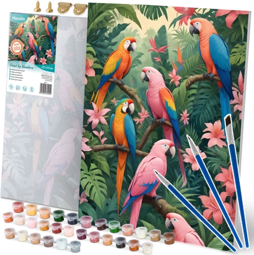 Peinture par numéros 40 × 50 cm Massido perroquets