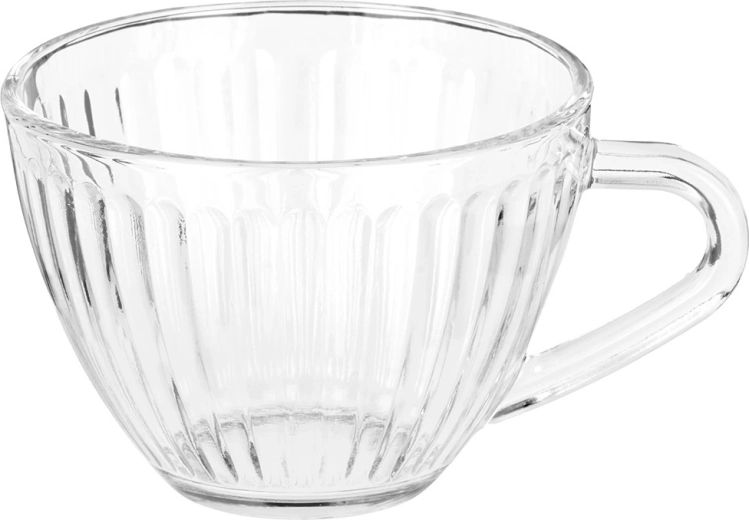 Verre transparent strié pour un service élégant