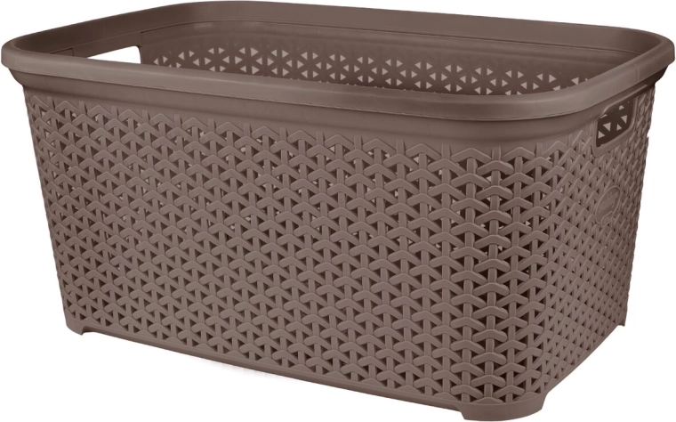 Panier à linge ouvert UH aspect rotin 50 l marron