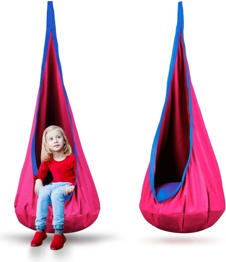 Fauteuil suspendu en cocon pour enfants rose
