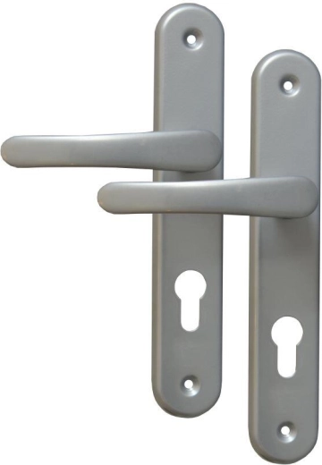 Quincaillerie de porte MICHAELA, béquille avec clé, entraxe 72 mm, argenté