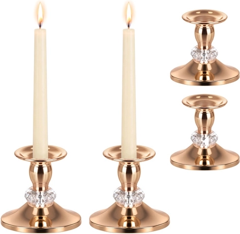 Bougeoirs de table dorés GLIMZ - 2 pièces