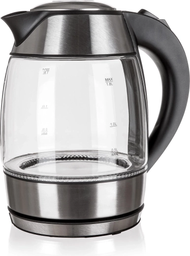 Bouilloire électrique Glacy 1,8 l en verre avec rétroéclairage LED