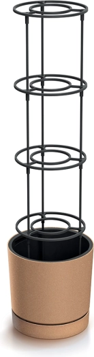 Jardinière auto-irrigante Home Grower Eco Wood 35 l avec structure de soutien