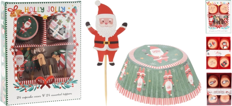Set de Noël pour la cuisson de muffins, 48 pièces