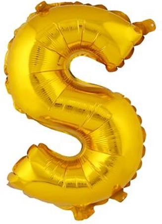 Ballon en feuille lettre S 30 cm or TORO