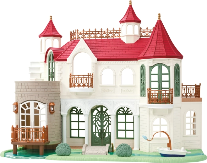 Sylvanian Families villa au bord de la rivière avec toit rouge