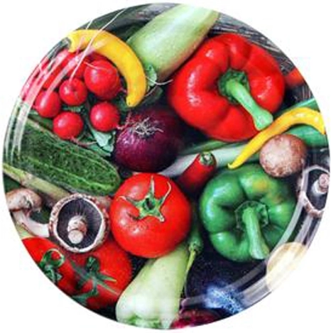 Couvercles pour bocaux à vis avec motif légumes 66 mm, lot de 10