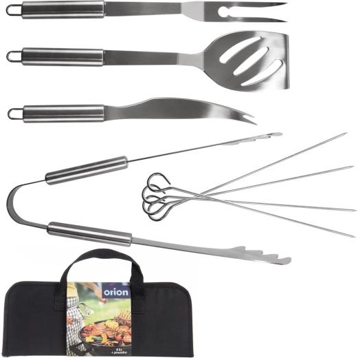 Ensemble d’ustensiles de barbecue en acier inoxydable avec étui, 9 pièces