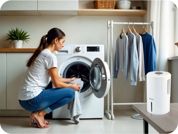 Réduction efficace de l’humidité et séchage plus rapide du linge