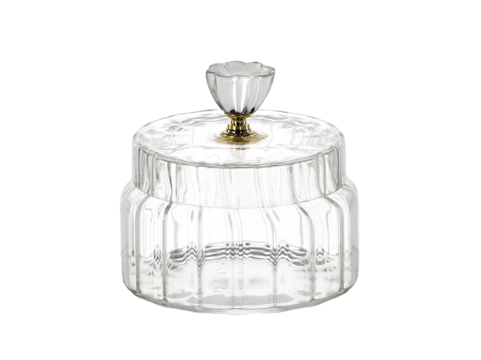 Bocal décoratif en verre strié 500 ml