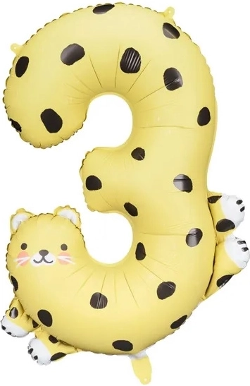 Ballon en aluminium numéro 3 - Guépard 68 x 98 cm