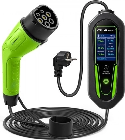 Chargeur mobile pour véhicules électriques et hybrides Qoltec Type 2 3,5 kW Wi‑Fi