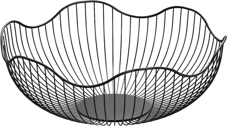 Corbeille à fruits en fil métallique noir 28 × 10,6 cm