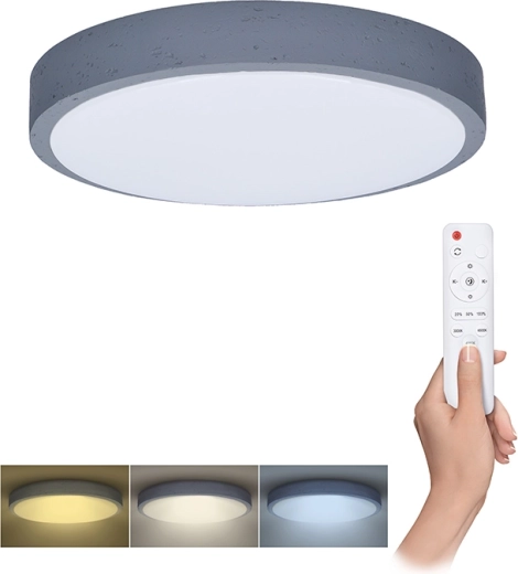 Plafonnier/applique LED Solight Grey avec télécommande 48 W 38 cm dimmable