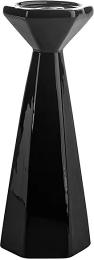 Bougeoir conique noir 24,5 cm