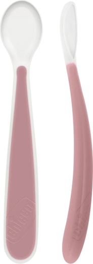 Cuillère en silicone Chicco Soft rose 2 pcs, 6 m+