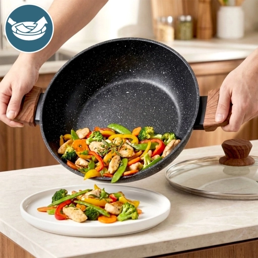 Poignées soft touch confort aspect bois