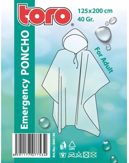 Poncho imperméable pour adultes Toro