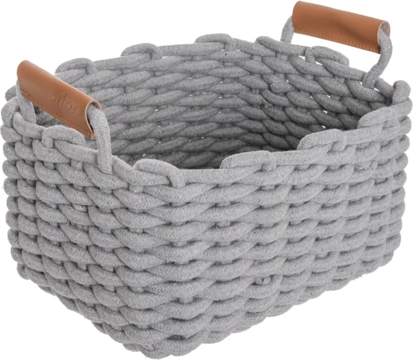 Panier de rangement en coton SKANDI gris
