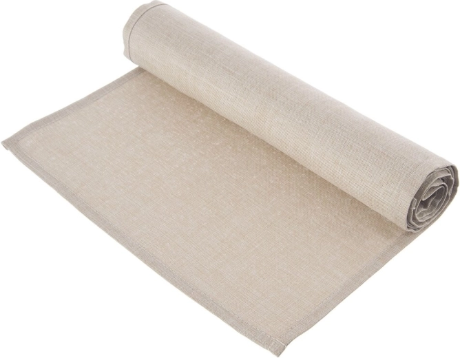 Chemin de table beige en polyester 160 × 30 cm