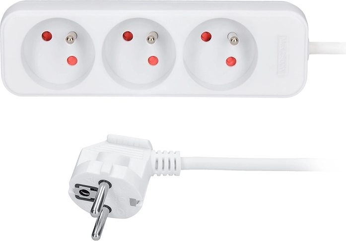 Rallonge électrique Solight, 3 prises, 2 m, blanche
