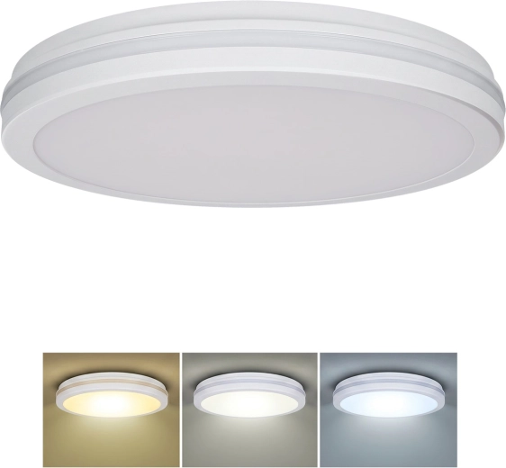 Plafonnier LED Solight Gari 44 W 3960 lm 3CCT IP65 40 cm blanc