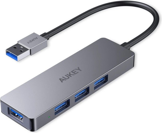 AUKEY hub USB en aluminium ultra fin 4× USB 3.0 (5 Gb/s)