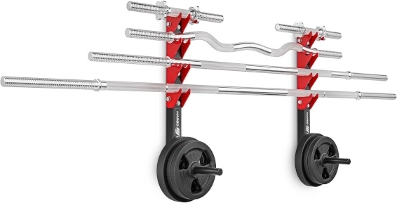 Rangement économe et ordonné pour jusqu’à 4 barres et des disques