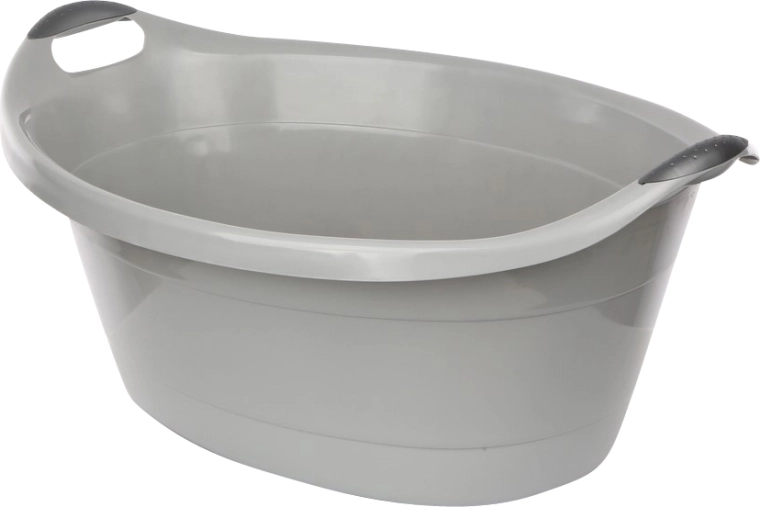 Bassine ovale en plastique 40 l grise