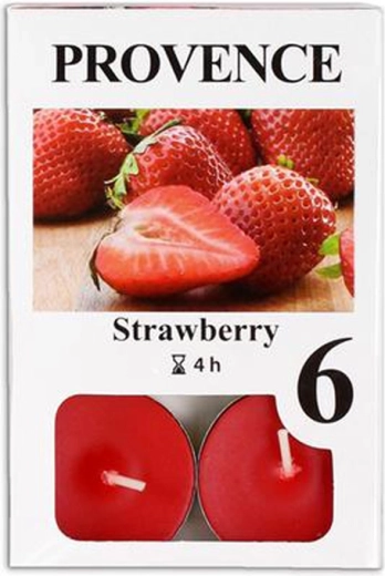 Bougies chauffe-plat parfumées Provence fraise, 6 pièces