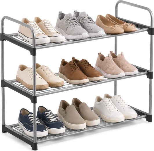 Étagère à chaussures métallique Orion à trois niveaux