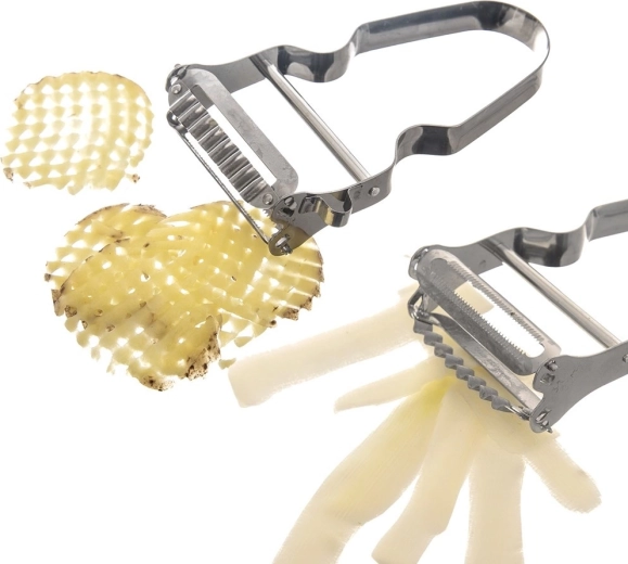 Deux lames pour épluchage et découpes décoratives