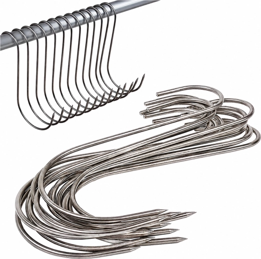 Crochets en acier pour le fumage de viande 15 cm (15 pcs)