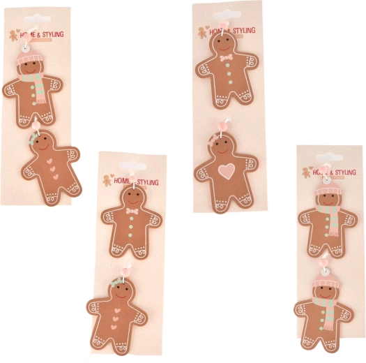 Décoration suspendue en bois pain d’épices 7 × 10 cm (2 pcs)