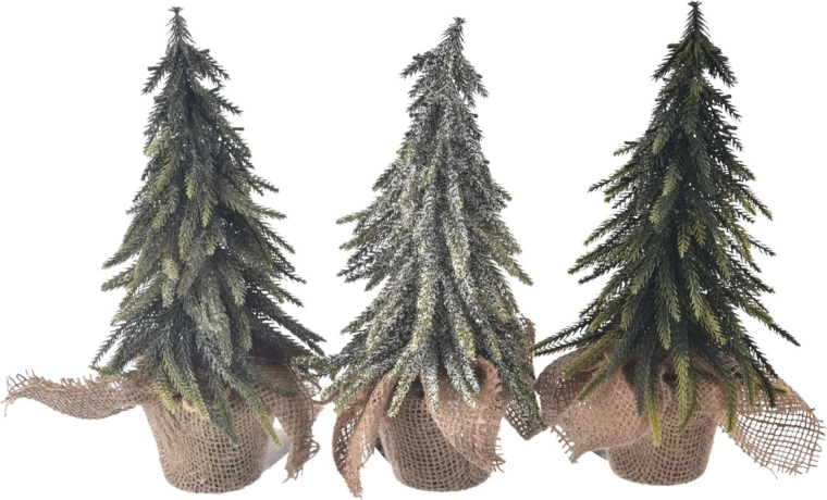 Cache-pot de Noël en forme de sapin en plastique 28 cm (3 variantes)