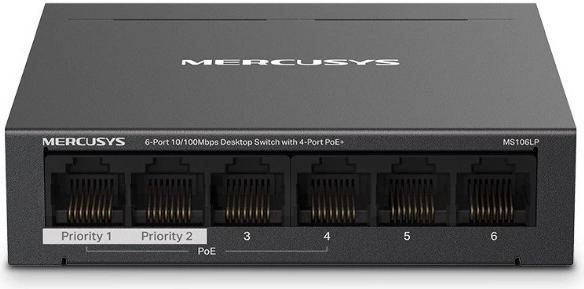 Commutateur réseau de bureau Mercusys à 6 ports avec PoE+