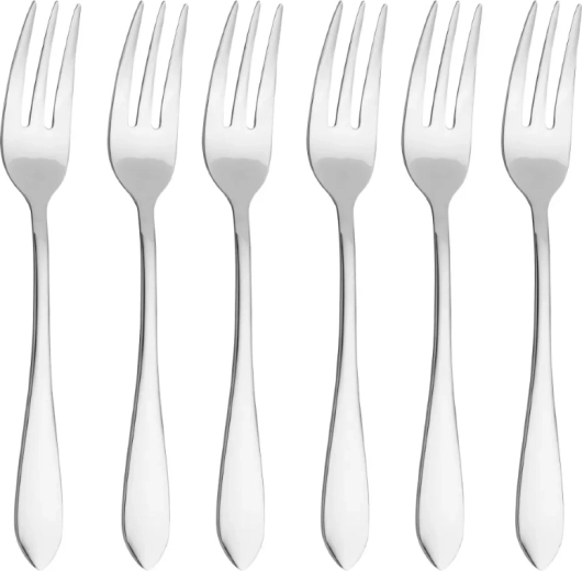 Mona – set de 6 fourchettes à dessert pour pâtisseries, polies Flok