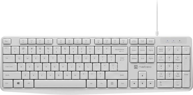 Natec Nautilus clavier de bureau slim US blanc