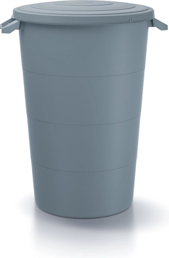 Récipient en plastique avec couvercle et poignées 160 l gris clair