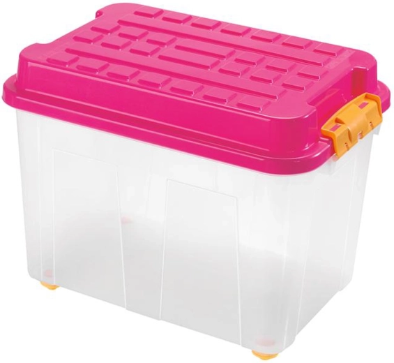 Boîte de rangement en plastique 75 l transparente, empilable 60 × 40 × 46 cm