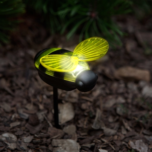 Lampe solaire à planter en forme d’abeille avec LED blanche