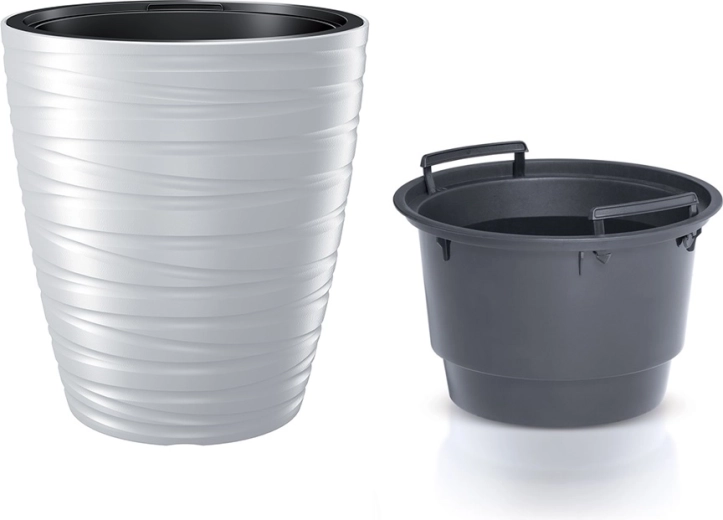Cache-pot Maze avec insert 47,5 cm blanc