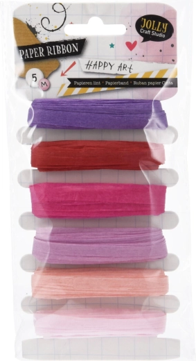 Ruban d’emballage en papier 5 m – assortiment de couleurs (6 pcs)