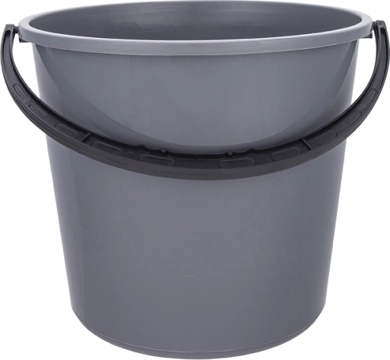 Seau en plastique 5 l avec anse en plastique, gris