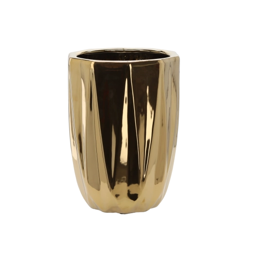 Cache-pot en céramique 24 × 24 × 32 cm – doré