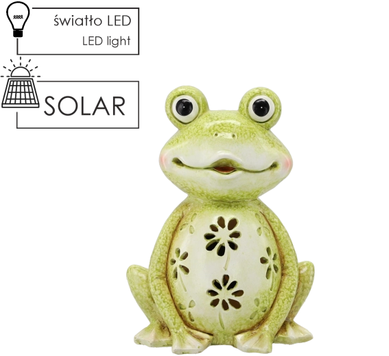 Figurine de jardin grenouille avec éclairage LED