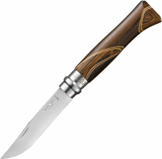 Opinel N°08 Inox Chaperon couteau de poche 8,5 cm en bois africains