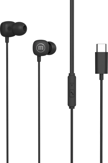 Écouteurs intra-auriculaires Maxell Square+ avec USB-C, noirs