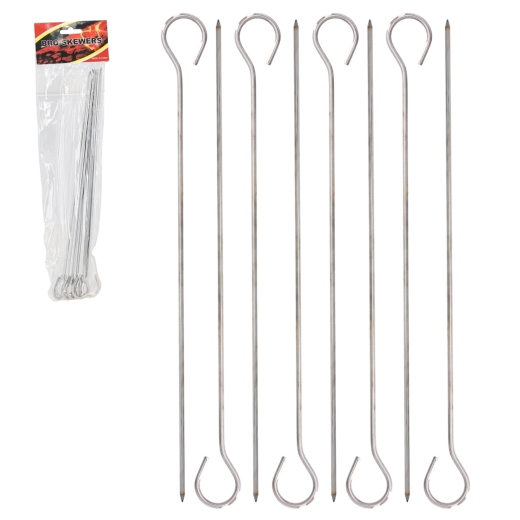 Lot de 8 brochettes en acier inoxydable 28 cm